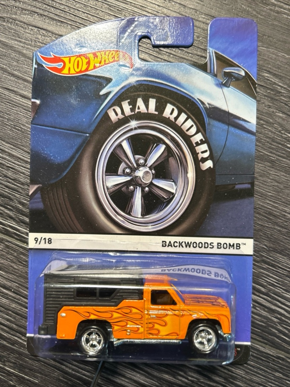 2014 Hot Wheels Real Riders Backwoods Bomb Orange Truck